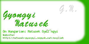 gyongyi matusek business card